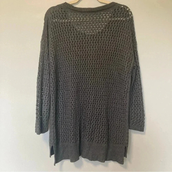 Peruvian Connection  pima cotton modal blend grey long sweater - Picture 2 of 5